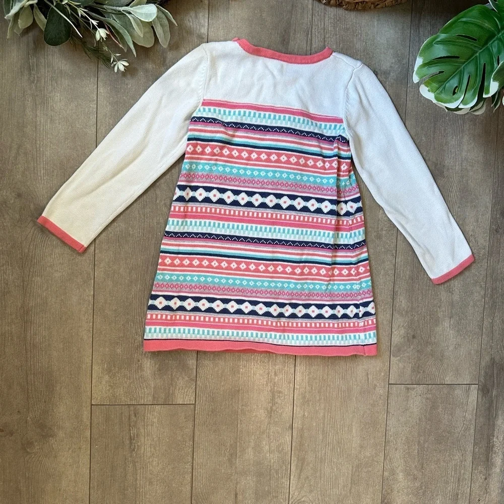Gymboree Enchanted Winter Fair Isle Coral Sweater Dress 4T Toddler Girl